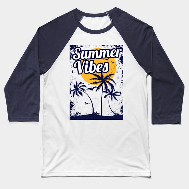 Summer Vibes Baseball T-Shirt by MinnieWilks